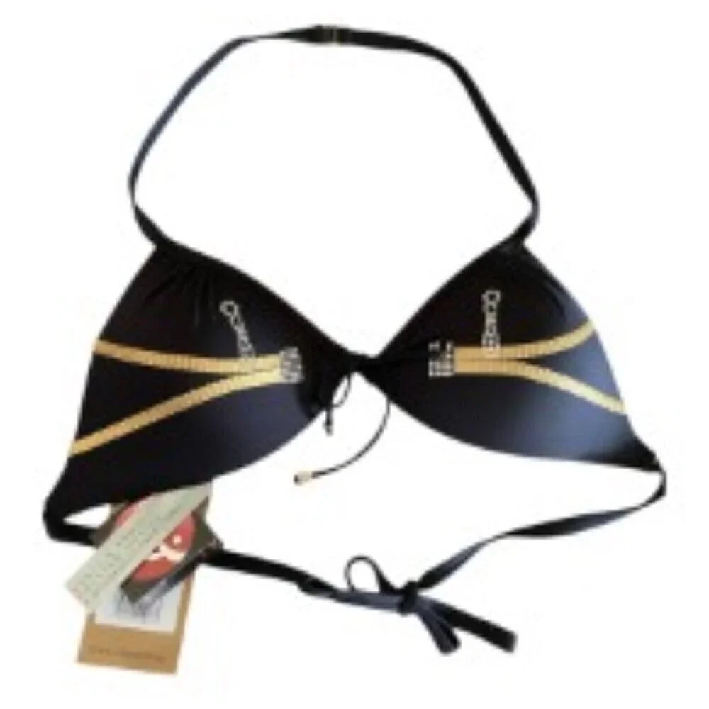 NWT Rebecca Mythos Black Triangle Top Bikini Medium